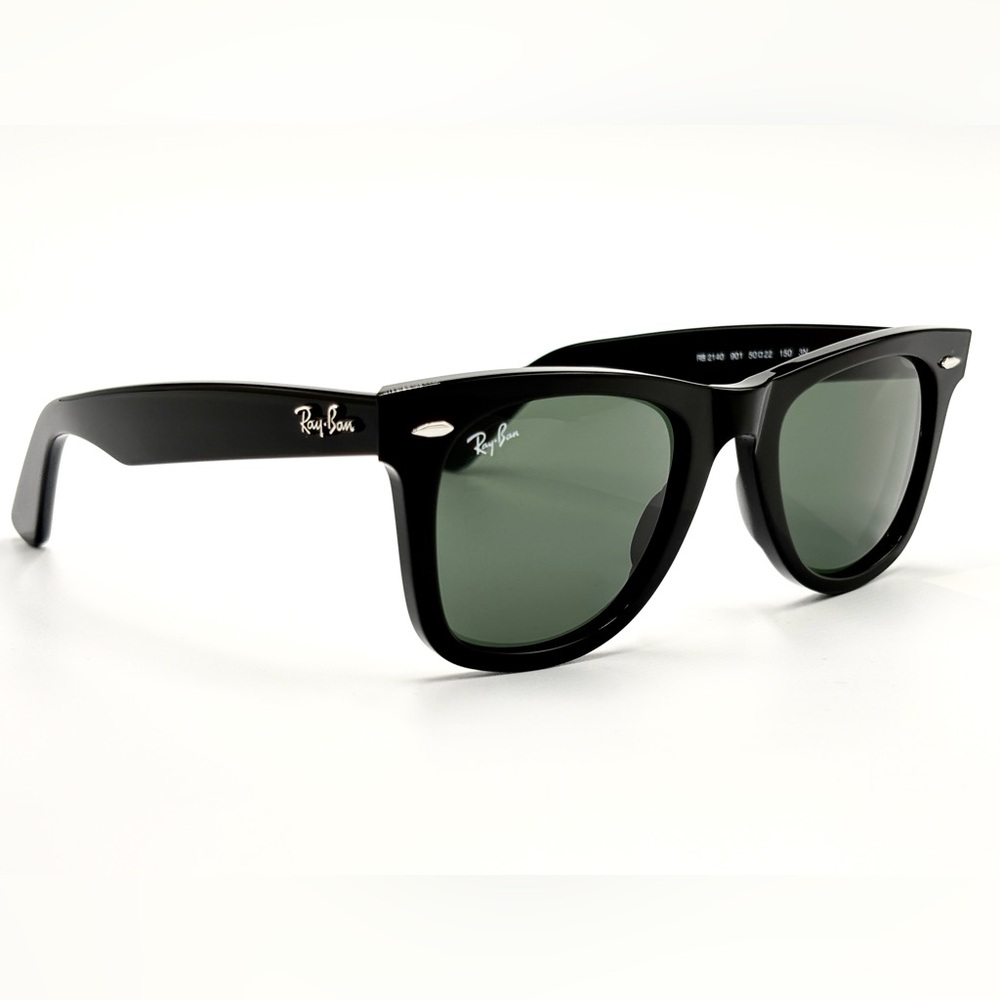 Rb2140 Ray-Ban Classic Sunglasses 54 mm 54-150 901 Black w Green G-15 Lens w/Box - Picture 12 of 12